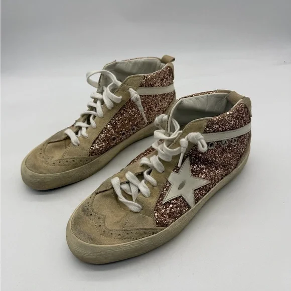 Golden Goose Mid Star Glitter Sneakers Size 38